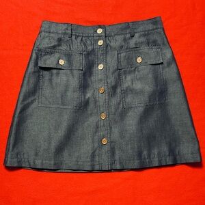 Michael Kors Indigo Rinse Women’s Size 10 Button Front Mini Skirt - EUC